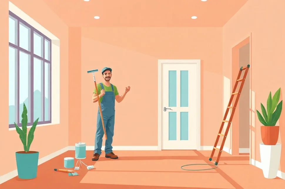 Intérieur rénové après travaux de peinture à Châteaudun