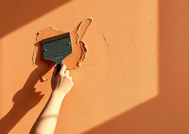 Application d'un enduit décoratif à la lisseuse sur un mur